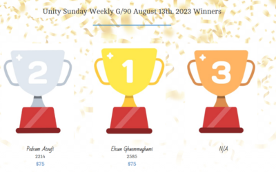 Unity Sunday Weekly G/30 August 13th, 2023 Winners